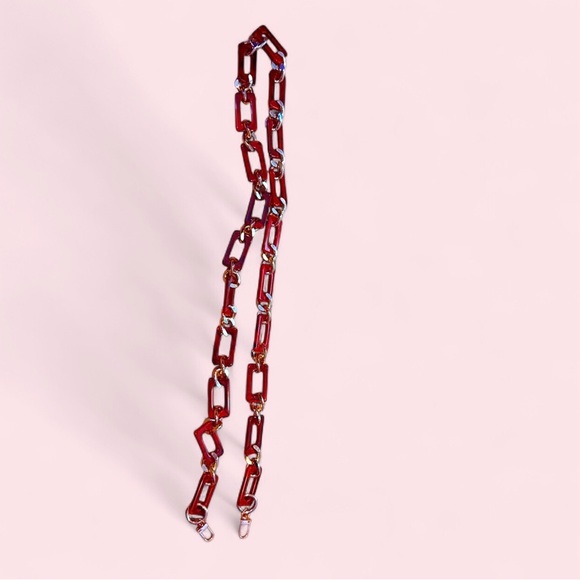 Unbranded Handbags - Red Acrylic and Good Crossbody Strap 47 inches
